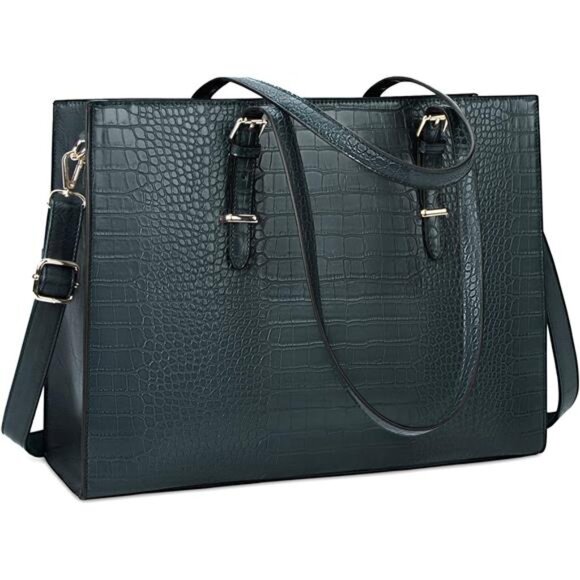 Tote Bag Faux Leather Professional Green